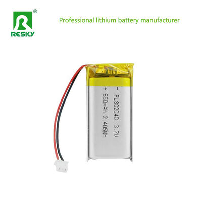 kupować Solar Lithium Cell 802040 3.7V 650mAh Rechargeable Lithium Ion Polymer Battery For Bauty Device produkcja online