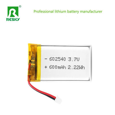 kupować Litowo-jonowe baterie polimerowe 602540 600mAh 3.7V 2.22wh Akumulatory Lipo do urządzeń kosmetycznych produkcja online