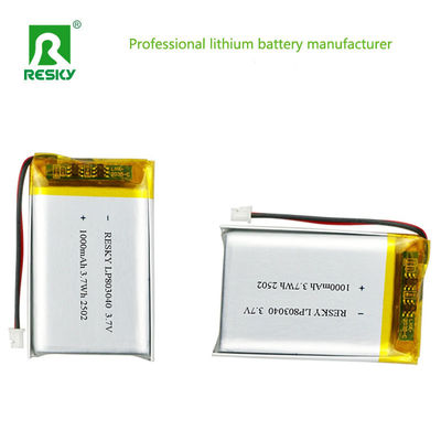 kupować Rechargeable Lipo Lifepo4 Batteries 803040 3.7v 1000mAh 3.7wh Solar Lithium Polymer Battery Cell produkcja online