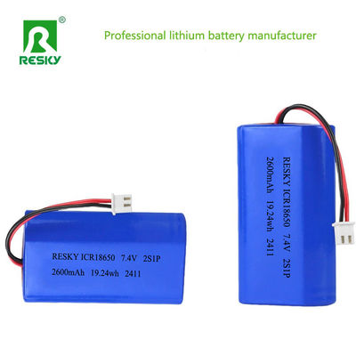 kupować Zasilanie Cylindryczny 18650 Li-ion Polimerowy Zestaw Baterii 3.7v 7.4V 2600mAh 19.24wh Baterie Litowe produkcja online