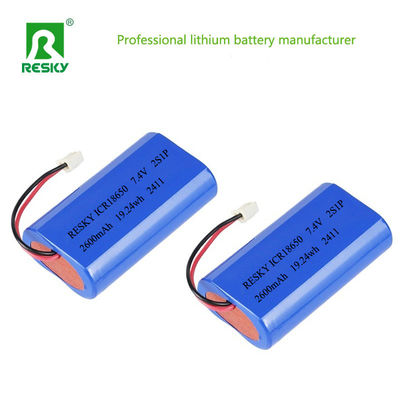 kupować Akumulator litowo-jonowy 18650, zestaw akumulatorów litowych 3,7 V 7,4 V 2600 mAh 19,24 Wh, akumulatory litowe produkcja online