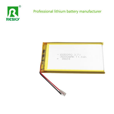 Zładowalna bateria polimerowa litowa 3.7V 3000mAh 605080 do banku zasilania