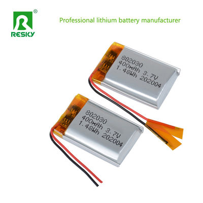 Kompaktowy akumulator poliestrowy litowy 3,7v 400mAh z podłączeniem Jst