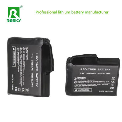 1S1P Ogrzewana bateria litowa 3.7V 3000mAh Li-ion Bateria zasilania dla ogrzewanych kapeluszy
