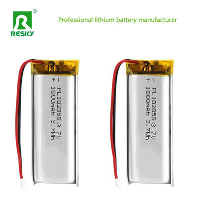 Elektryczny akumulator litowy 102050 3,7v 1000mAh Pojemnik akumulatorowy litowy polimerowy